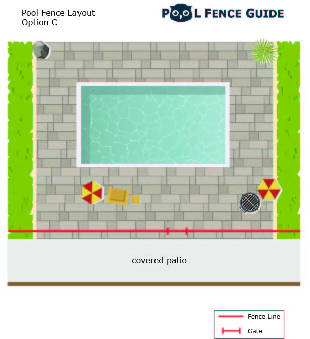 fence layout option C along patio