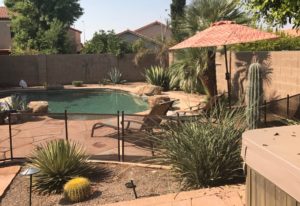 backyard pool with pet pool fence 3 foot mesh pet fence in phoenix arizona