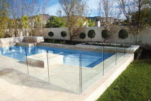 Glass swimming pool fence