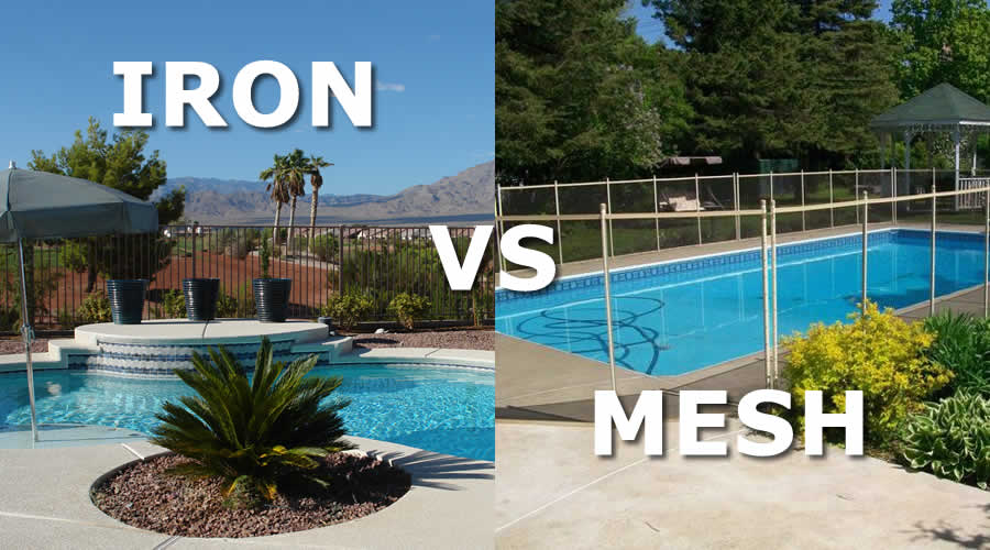 Mesh vs. Iron Pool Fence