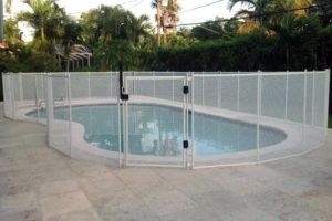 White Mesh Pool Fence